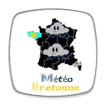 Météo Bretonne - Magnet carré - blanc - Devant