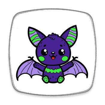 Chauve-souris - Magnet carré - blanc - Devant