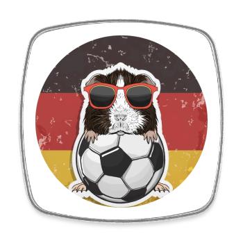 Cochon d’Inde Football Allemagne - Magnet carré - blanc - Devant