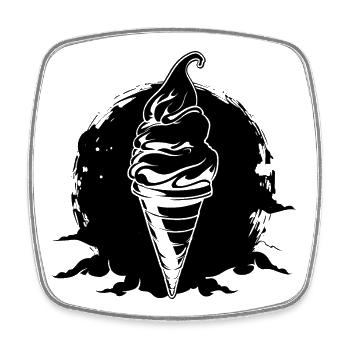 Glace - Magnet carré - blanc - Devant