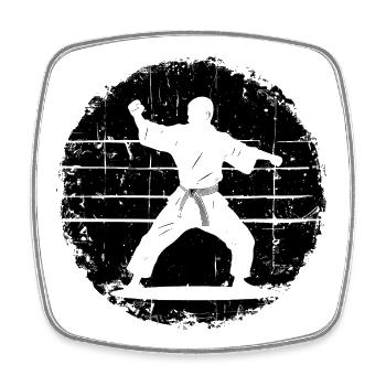 Karateka Skizze - Viereckiger Kühlschrankmagnet - Weiß - Vorne