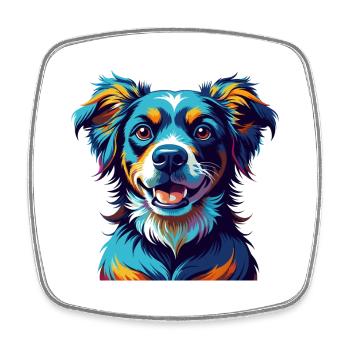 Alano Espanol Dog Breed Colorful Cartoon Kawaii - Square fridge magnet - white - Front
