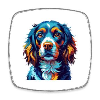 Alpine Spaniel Hunderasse Bunte Karikatur Kawaii - Viereckiger Kühlschrankmagnet - Weiß - Vorne