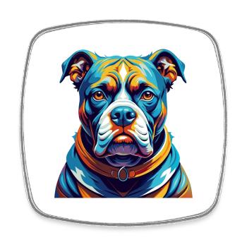 Bouledogue américain race coloré dessin animé Kawaii - Magnet carré - blanc - Devant