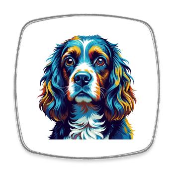 Cocker américain Spaniel Chien Race Dessin animé Kawaii - Magnet carré - blanc - Devant