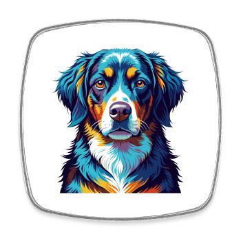 Appenzeller Sennenhund Hunderasse Cartoon Kawaii - Viereckiger Kühlschrankmagnet - Weiß - Vorne
