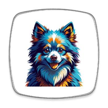 American Eskimo Dog Breed Colorful Cartoon Kawaii - Square fridge magnet - white - Front