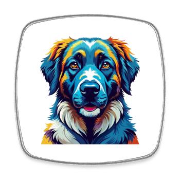 Anatolian Shepherd Dog Breed Cartoon Kawaii - Square fridge magnet - white - Front