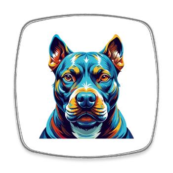 American Pitbull Terrier Dog Breed Cartoon Kawaii - Square fridge magnet - white - Front