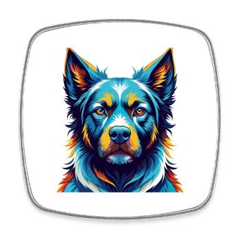 Aryan Molossus Chien Race Coloré Dessin Animé Kawaii - Magnet carré - blanc - Devant
