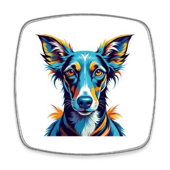 Azawakh Chien Race Coloré Dessin Animé Kawaii - Magnet carré - blanc - Devant