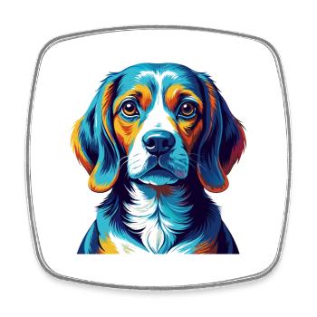Beagle Hunderasse Bunte Karikatur Kawaii - Viereckiger Kühlschrankmagnet - Weiß - Vorne