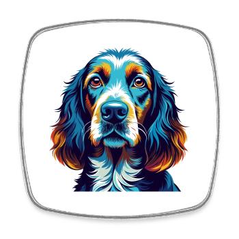 Basset Fauve De Bretagne Dog Breed Cartoon Kawaii - Square fridge magnet - white - Front