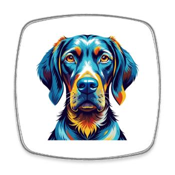 Chien d’arrêt belge race Dessin animé coloré Kawaii - Magnet carré - blanc - Devant