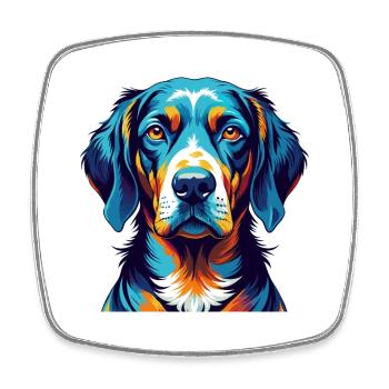 Bavarian Mountain Hound Dog Breed Cartoon Kawaii - Square fridge magnet - white - Front