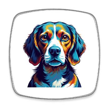 Beagle Harrier Hunderasse Bunte Karikatur Kawaii - Viereckiger Kühlschrankmagnet - Weiß - Vorne