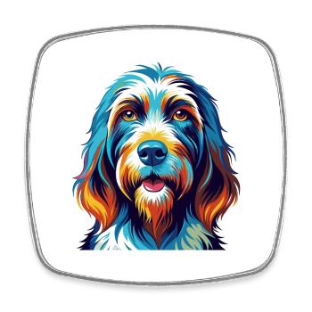 Basset Griffon Vendeen Hunderasse Karikatur Kawaii - Viereckiger Kühlschrankmagnet - Weiß - Vorne