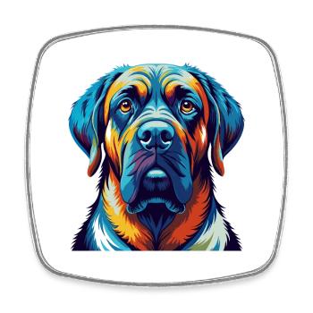 Belgische Dogge Hunderasse Bunte Karikatur Kawaii - Viereckiger Kühlschrankmagnet - Weiß - Vorne