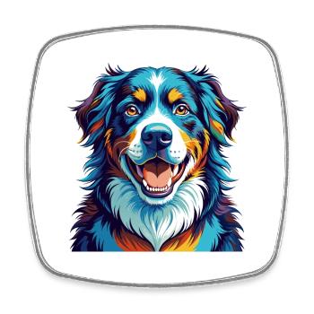 Berner Laufhund Hunderasse Bunte Karikatur Kawaii - Viereckiger Kühlschrankmagnet - Weiß - Vorne