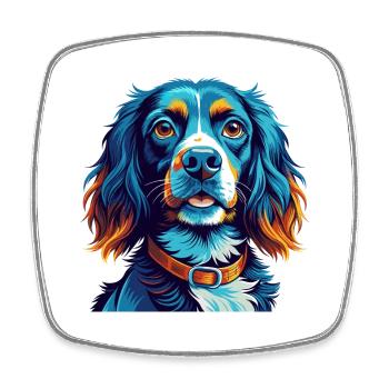 Blue Picardy Spaniel Dog Breed Cartoon Kawaii - Square fridge magnet - white - Front