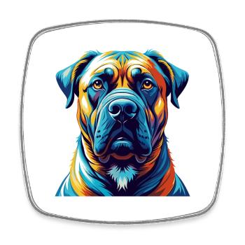 Boerboel Race Chien Coloré Dessin Animé Kawaii - Magnet carré - blanc - Devant