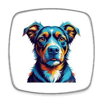 Braque Auvergne Dog Breed Colorful Cartoon Kawaii - Square fridge magnet - white - Front