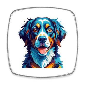 Braque Du Bourbonnais Dog Breed Cartoon Kawaii - Square fridge magnet - white - Front