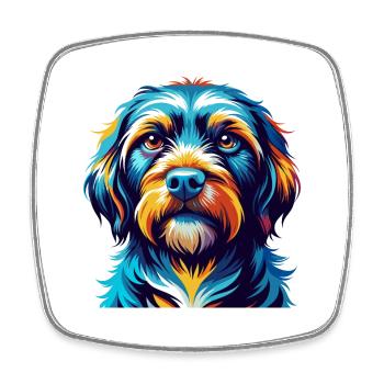 Brikett Griffon Vendeen Hunderasse Karikatur Kawaii - Viereckiger Kühlschrankmagnet - Weiß - Vorne