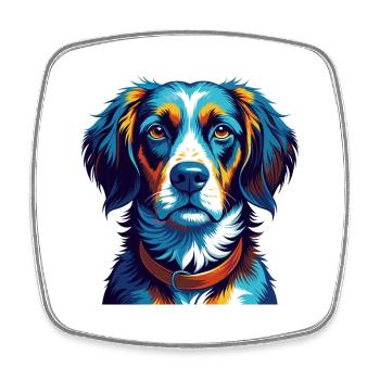 Braque Saint Germain Dog Breed Cartoon Kawaii - Square fridge magnet - white - Front