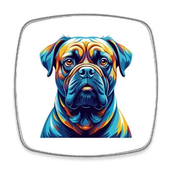 Bullmastiff Chien Race Coloré Dessin animé Kawaii - Magnet carré - blanc - Devant
