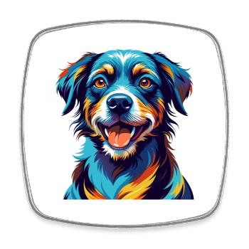 Cao De Gado Transmontano Hunderasse Karikatur Kawaii - Viereckiger Kühlschrankmagnet - Weiß - Vorne