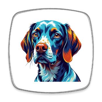 Burgos pointeur chien race coloré dessin animé kawaii - Magnet carré - blanc - Devant