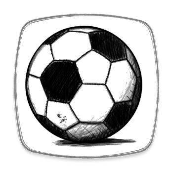 Der klassische Fussball - Viereckiger Kühlschrankmagnet - Weiß - Vorne