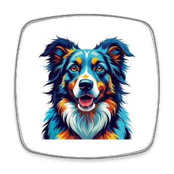 Carpathian Shepherd Dog Breed Cartoon Kawaii - Square fridge magnet - white - Front