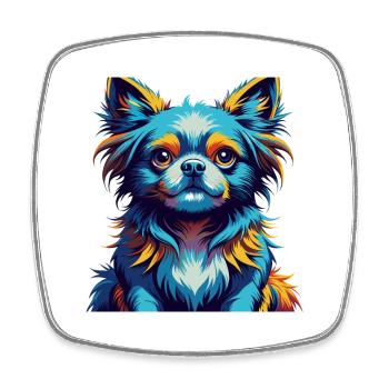 Chinese Imperial Dog Breed Colorful Cartoon Kawaii - Square fridge magnet - white - Front