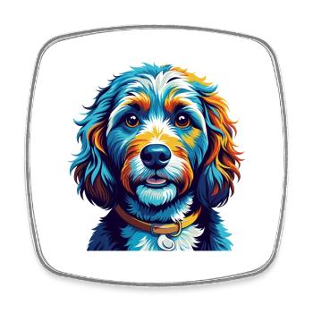 Cockapoo Chien Race Coloré Dessin Animé Kawaii - Magnet carré - blanc - Devant