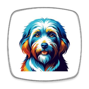 Coton De Tulear Chien Race Coloré Dessin Animé Kawaii - Magnet carré - blanc - Devant