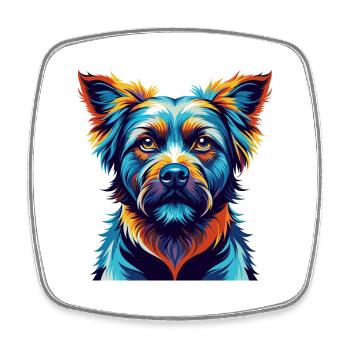Cao Da Serra De Aires Dog Breed Cartoon Kawaii - Square fridge magnet - white - Front