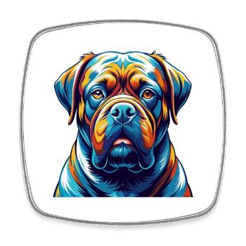 Bordeauxdogge Hunderasse Karikatur Kawaii - Viereckiger Kühlschrankmagnet - Weiß - Vorne