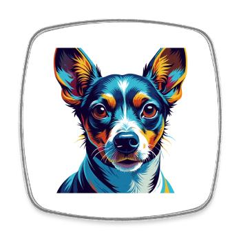 Decker Rat Terrier Chien Race Dessin Animé Kawaii - Magnet carré - blanc - Devant