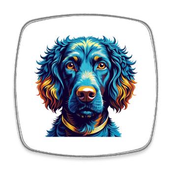 Curly Coated Retriever Hunderasse Karikatur Kawaii - Viereckiger Kühlschrankmagnet - Weiß - Vorne