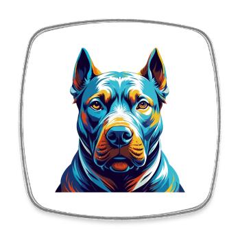 Dogo Argentino Hunderasse Bunte Karikatur Kawaii - Viereckiger Kühlschrankmagnet - Weiß - Vorne