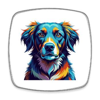 Danois Broholmer Chien Race Coloré Dessin Animé Kawaii - Magnet carré - blanc - Devant