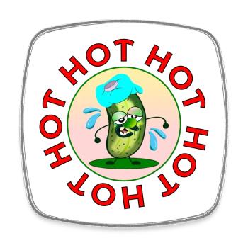 Menopause, Hot Pickles Gherkins - Square fridge magnet - white - Front