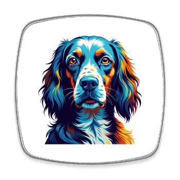 Englisch Setter Hund Rasse Bunt Karikatur Kawaii - Viereckiger Kühlschrankmagnet - Weiß - Vorne