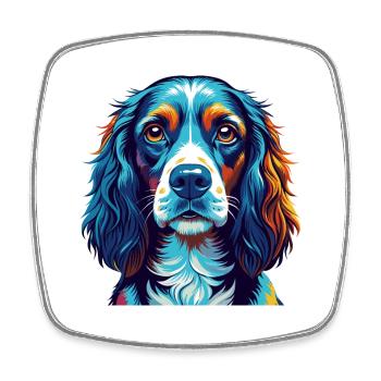 Norfolk Spaniel Hunderasse Bunte Karikatur Kawaii - Viereckiger Kühlschrankmagnet - Weiß - Vorne