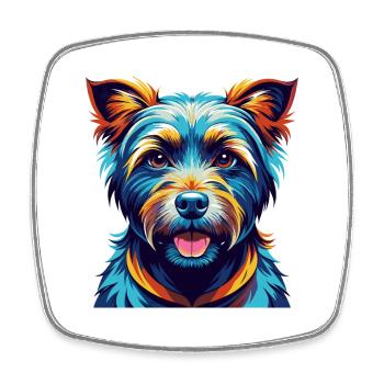 Norfolk Terrier Hunderasse Bunte Karikatur Kawaii - Viereckiger Kühlschrankmagnet - Weiß - Vorne