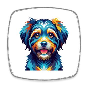 Löwchen Hunderasse bunt Cartoon Kawaii - Viereckiger Kühlschrankmagnet - Weiß - Vorne