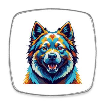 Eurasier Dog Breed Colorful Cartoon Kawaii - Square fridge magnet - white - Front