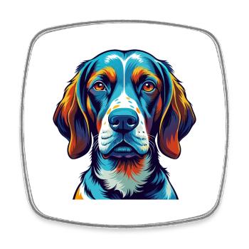 Français Gascogne Pointer Chien Race Dessin Animé Kawaii - Magnet carré - blanc - Devant